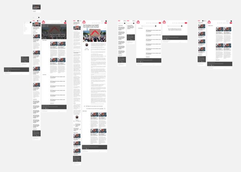 Screenshot of the redesigned Shelter Scotland blog showing the new activist brand direction with improved typography, content hierarchy, and navigation structure